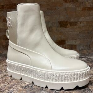 Puma X Fenty By Rihanna Chelsea Ankle Boots Ivory Off White Size 8.5